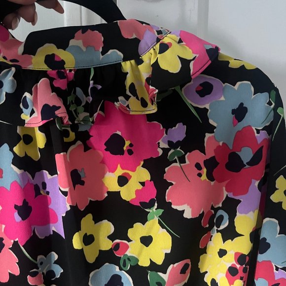 Kate Spade Floral Blouse - Black, Pink, Yellow, Blue - Picture 8 of 8